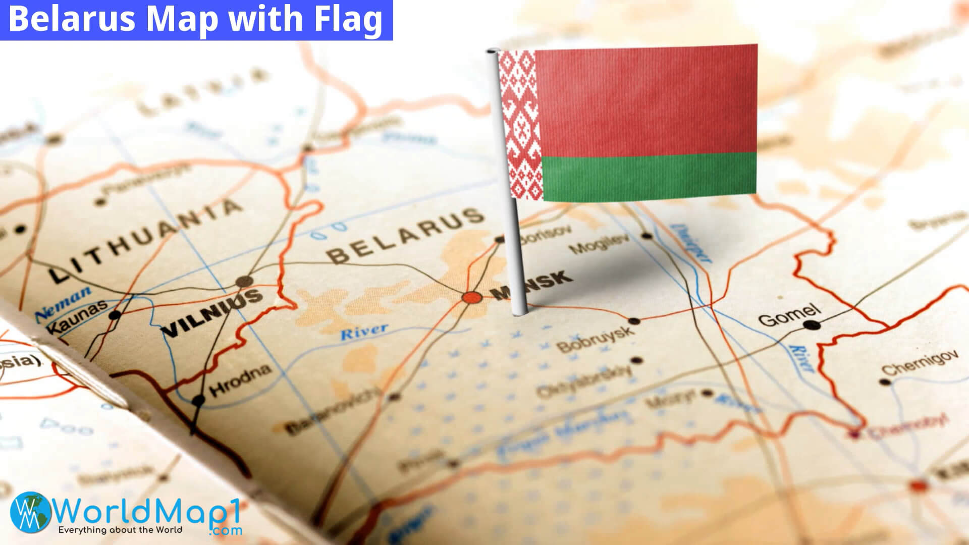 Belarus Map with Flag